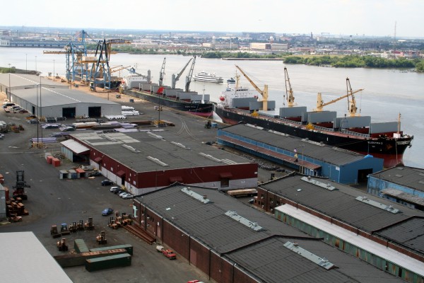 On the Camden, New Jersey, waterfront of the Delaware River, South Jersey Port Corp.’s Joseph A. Balzano Marine Terminal is a center for imports of breakbulk and dry bulk cargos.