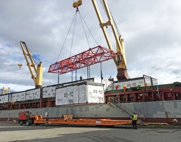 Hotel modules from Poland recently shipped to Calgary via Port of Thunder Bay.