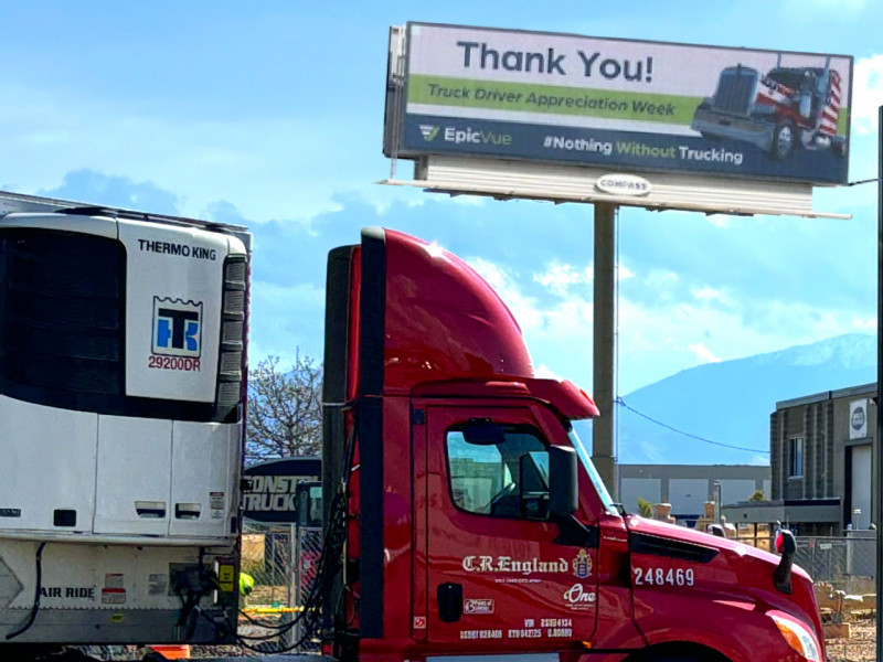 2024 Truck Driver Appreciation Week: Salt Lake City-based EpicVue is running a series of billboards along Interstates 80 and 15