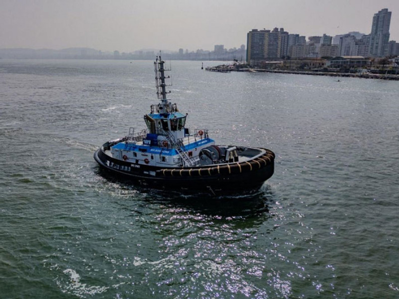 Wilson Sons in Port of Santos, with WS Onix, the sixth and last tugboat involving more sustainable technology and exceptional power